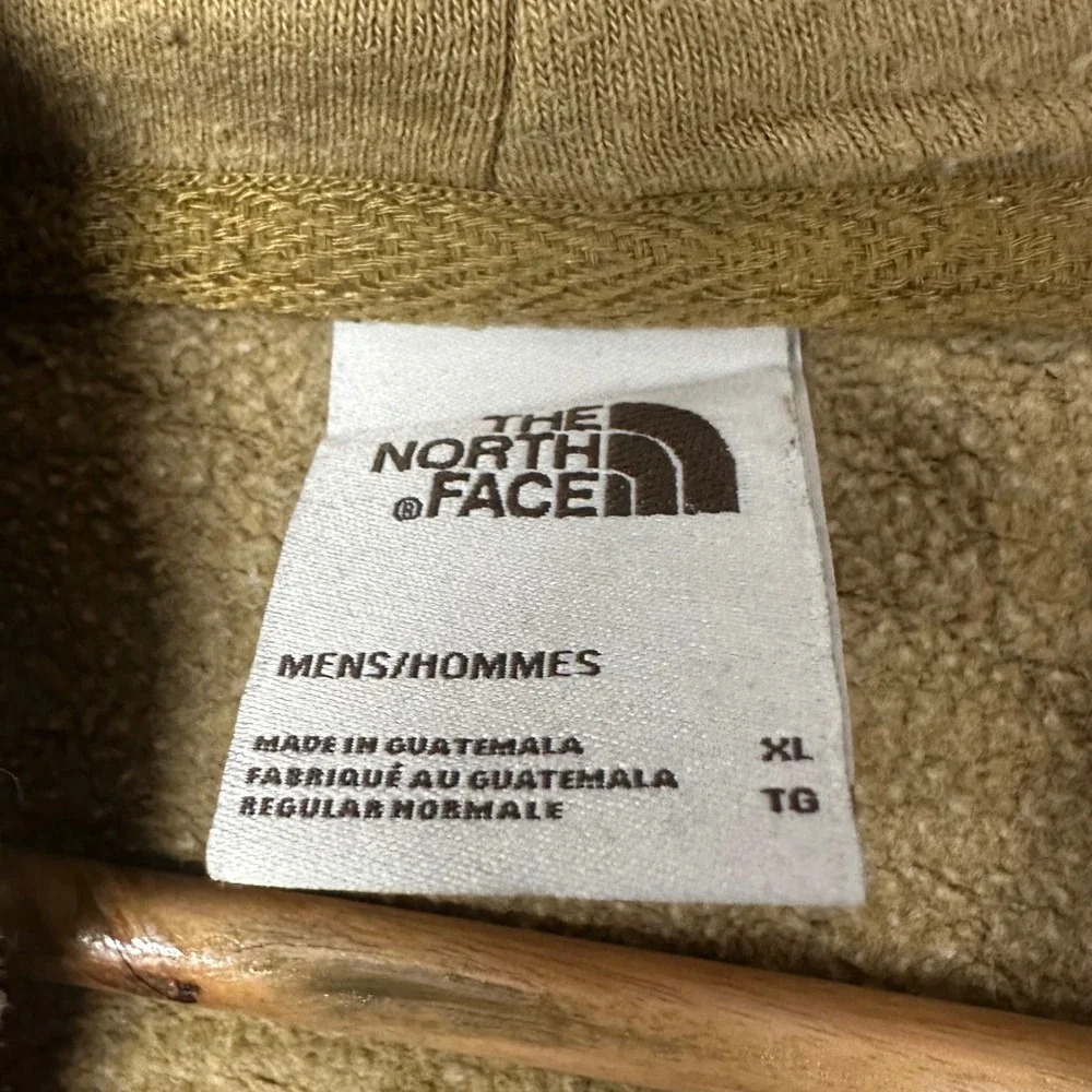 The North Face Mens XL Tan Khaki Square‎ Logo Patch Pullover Hoodie Sweatshirt
